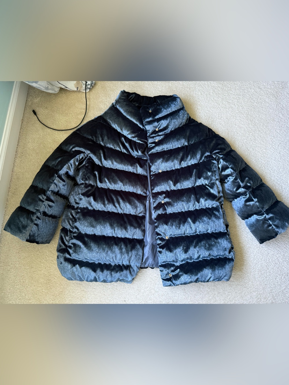 Herno blue Quilted shimmer Puffer Jacket size 44